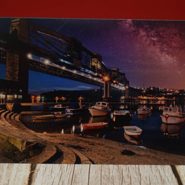 The Tamar Bridge Under The Stars Greetings Card