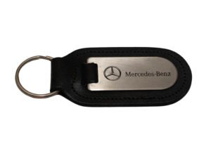 Mercedes-Benz Genuine Leather and Chrome Keyring