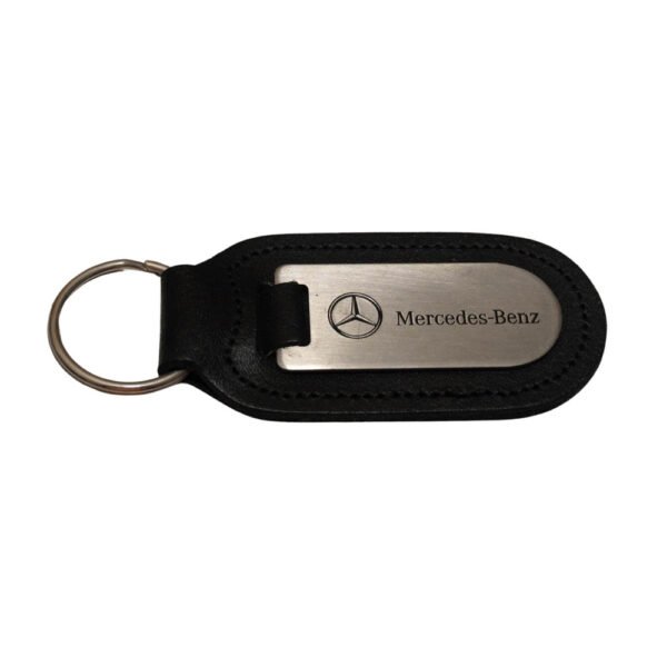 Mercedes-Benz Genuine Leather and Chrome Keyring