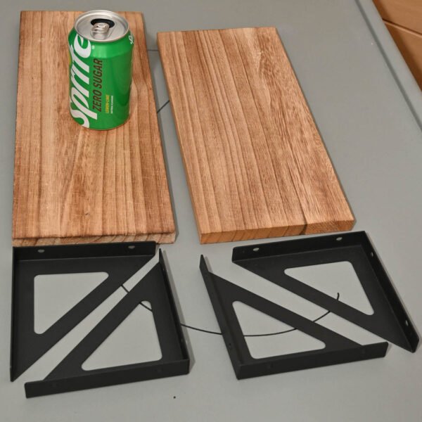 Two Shelves with Metal Brackets