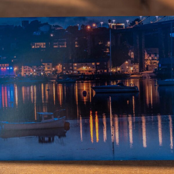 Saltash Waterfront at Night - Greetings Card