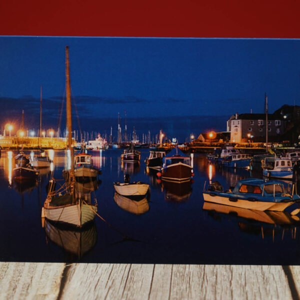 Brixham Harbour at Night - Greetings Card and Envelope