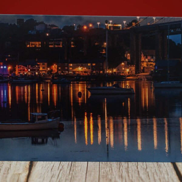 Saltash Waterfront at Night - Greetings Card and Envelope