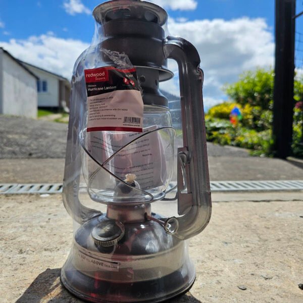 Redwood Metal Paraffin Hurricane Lantern - 25cm - Silver