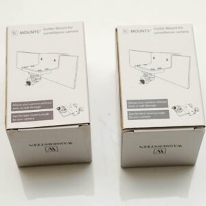 Wasserstein Metal Gutter Mount for Surveillance camera – White - Twin Pack