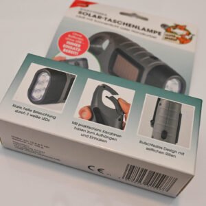Portable LED Flashlight Tent Light Hand Crank Dynamo Solar Power Torch