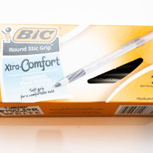Bic Round Stic Grip Extra Comfort Ballpoint Pens 24 Count - Black Medium