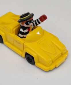 1988 Vintage McDonalds Hamburglar Yellow Race Car Turbo Macs Happy Meal Toy Mint