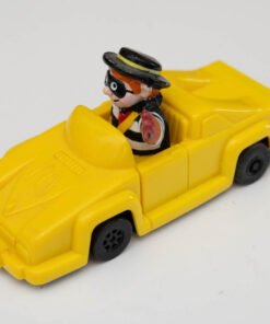 1988 Vintage McDonalds Hamburglar Yellow Race Car Turbo Macs Happy Meal Toy Mint