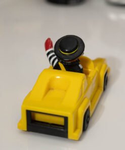 1988 Vintage McDonalds Hamburglar Yellow Race Car Turbo Macs Happy Meal Toy Mint