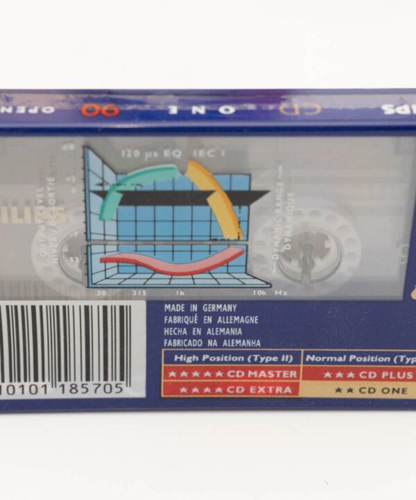 Philips CD One 90 Blank Audio Cassette Tape Type I C90 New Sealed NOS