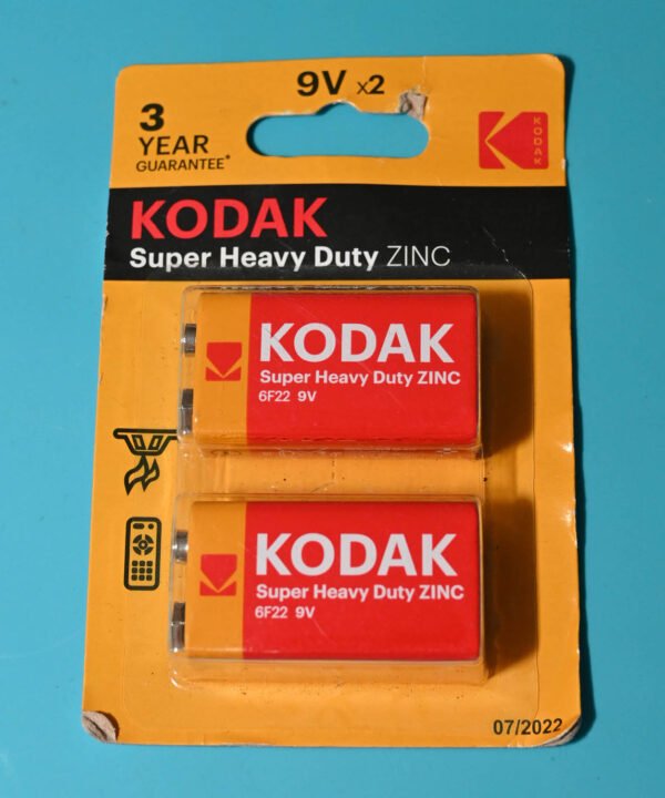 Kodak Heavy Duty Zinc 9v Block Batteries x2