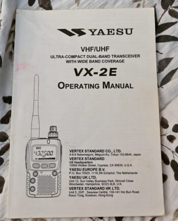 Yasesu VX-2E Users Manual